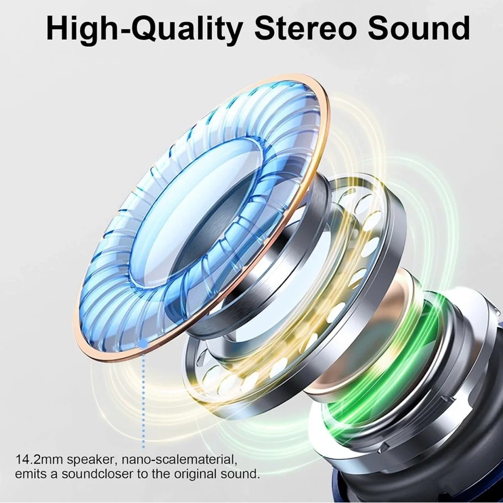 Wireless Earbuds Bluetooth 5.4 Headphones, 2025 Hi-Fi Stereo Bass Ear Buds